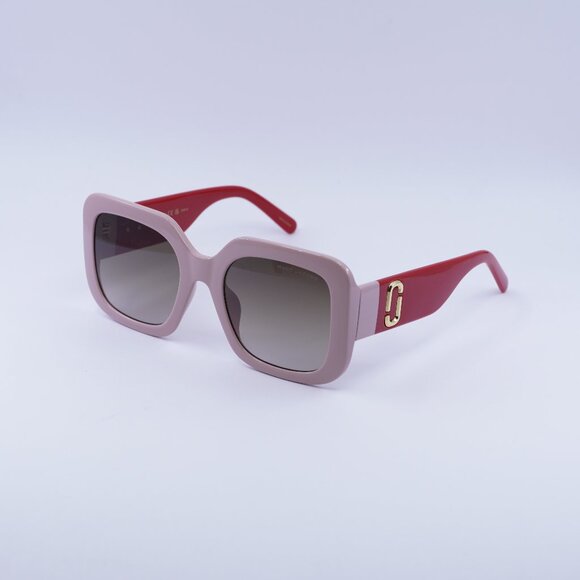 Marc Jacobs MARC 647/S 0C48 HA Sunglasses Pink/Red Square Frame, Brown Lenses - Picture 1 of 11